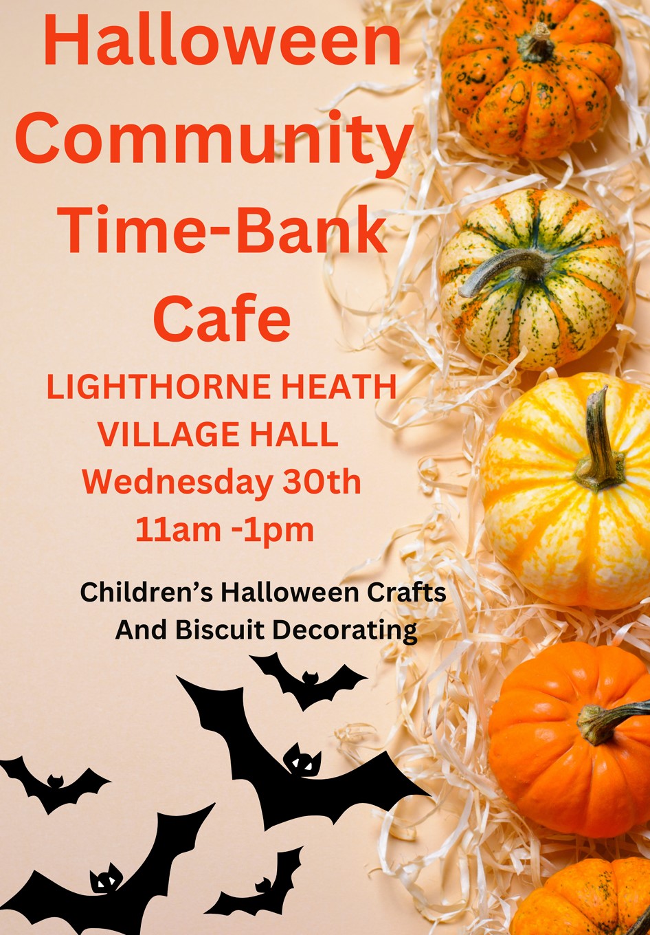 Halloween crafts, cuppa and cake this Wednesday at Lighthorne Heath Village Hall
